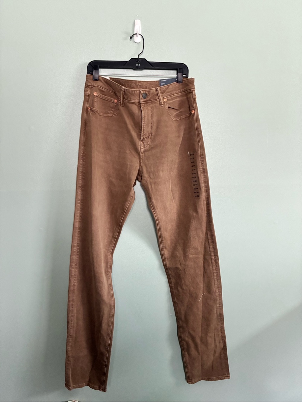 NWT American Eagle Athletic Fit EasyFlex Brown Denim Jeans Men's 32x36